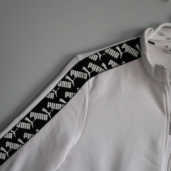 Puma Womens White Sz M Amplified Comfy Full Zip Casual Outdoor Track Jacket - Picture 3 of 12